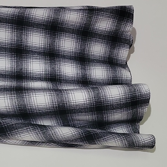 Black White Flannel Like Modest Midi Skirt Pockets Size Medium - Picture 4 of 9